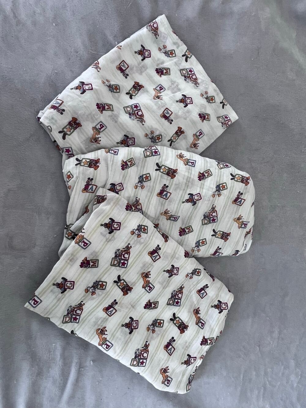 Disney Resort Vintage Sheet Bundle 3 Sheets 26 x 36 Pack N Play Std Play Yard